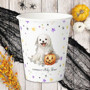Gobelets En Papier Joli Halloween Chiot Petit Baby shower Boo