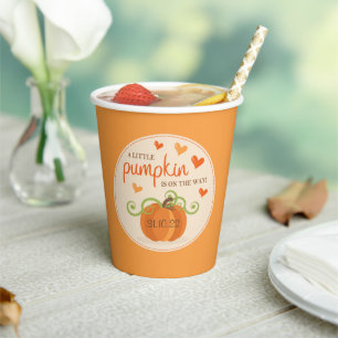 Gobelets En Papier Joli Petit Baby shower Citrouille