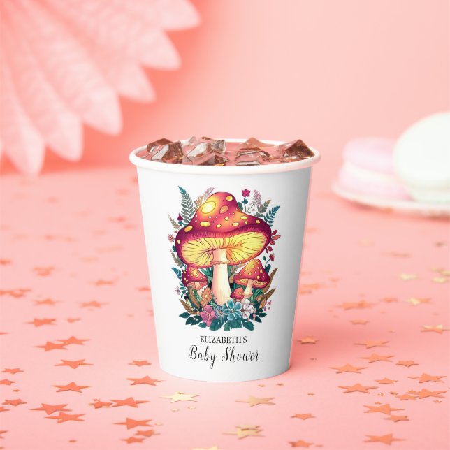 Gobelets En Papier Joli petit Baby shower de champignons (Insitu)