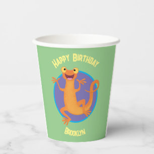 Gobelets En Papier Joli triton orangé joyeux