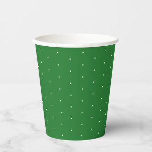 Gobelets En Papier Joli vert élégant blanc pois minuscules