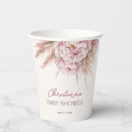 Gobelets En Papier Jolie aquarelle Baby shower rose floral