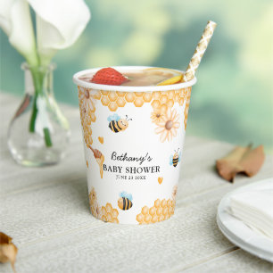 Gobelets En Papier Jolie Baby Shower d'Été Maman-à-Ruche