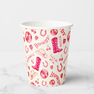 Gobelets En Papier Jolie Cowgirl Disco Rose Fille