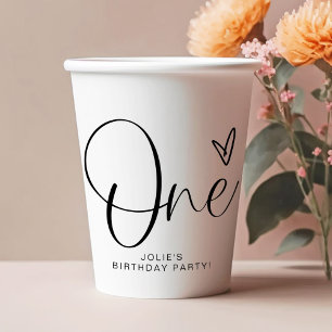 Gobelets En Papier JOLIE Modern Boho One Heart Premier Anniversaire