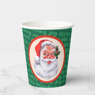 Gobelets En Papier Jolly Santa Claus fête de Noël