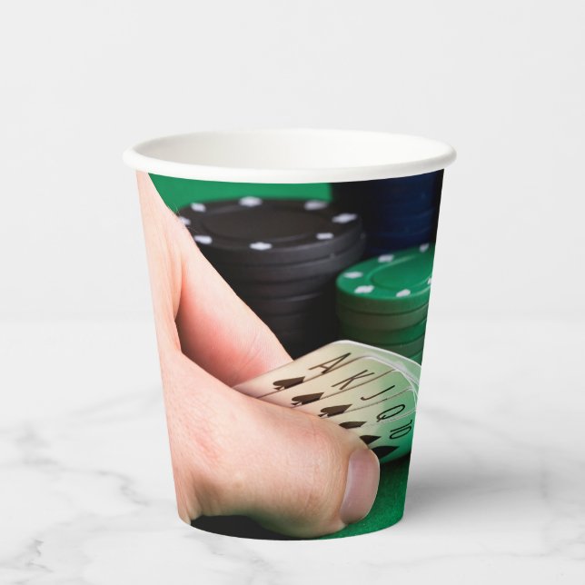 Gobelets En Papier Joueur de poker (Recto)