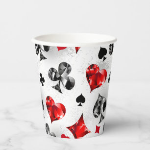 Gobelets En Papier Joueur de poker Joueur de cartes de jouer costumes