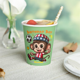 Gobelets En Papier Joueur de soccer de singe sur mesure