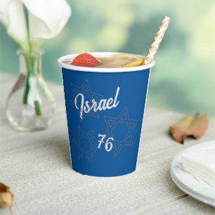 Gobelets En Papier Jour de l'indépendance d'Israël Yom Haatzmaut Coup