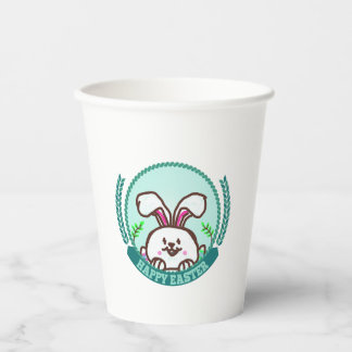 Gobelets En Papier Jour de Pâques - Lapin & Oeufs