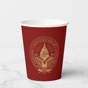 Gobelets En Papier Jour d'inauguration du logo de Trump Vance 2025