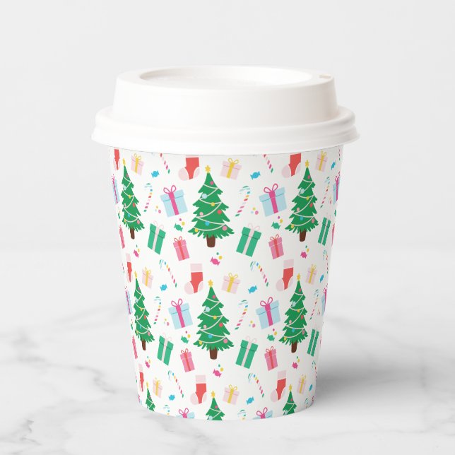 Gobelets En Papier Jour férié de Noël de Preppy (Recto)