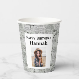 Gobelets En Papier Journal photo d'anniversaire heureuse