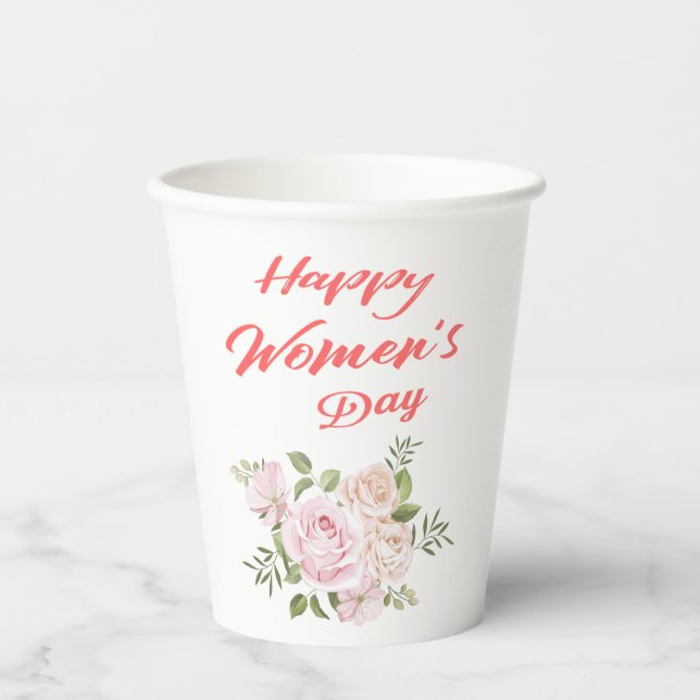 Gobelets En Papier Journée des femmes heureuses (Recto)