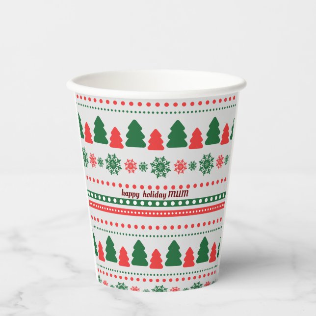 Gobelets En Papier Joyeuse Coupe de papier de Noël (Recto)