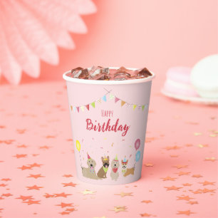 Gobelets En Papier Joyeuse fête des chiens d'anniversaire