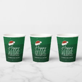 Gobelets En Papier Joyeuses fêtes Typographie de fête Noël