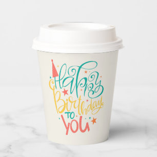 Gobelets En Papier Joyeuses tasses de papier d'anniversaire