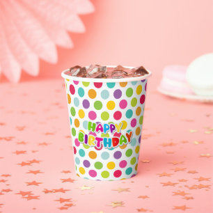 Gobelets En Papier Joyeuses tasses de soirée Polka Dot