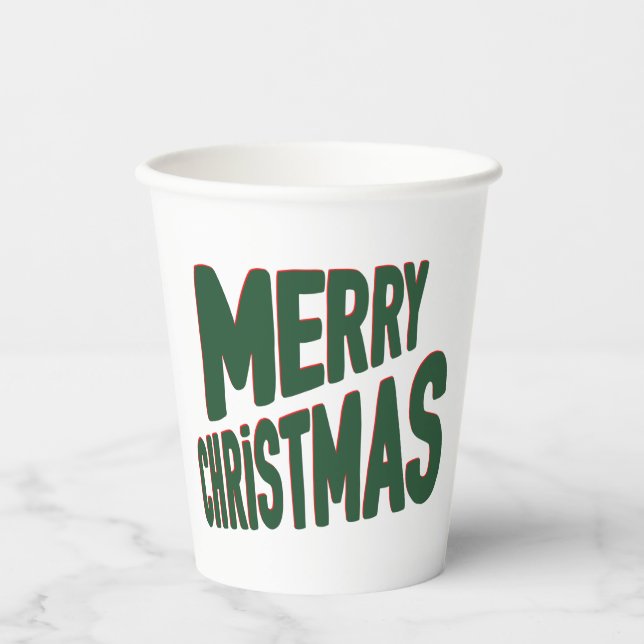 Gobelets En Papier Joyeuses tasses en papier de Noël (Recto)