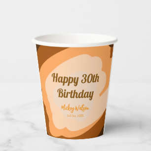 Gobelets En Papier Joyeux 30e anniversaire rustique bois Halloween au