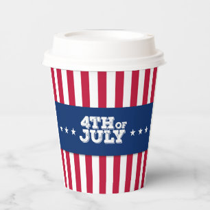 Gobelets En Papier Joyeux 4 juillet étoiles et rayures
