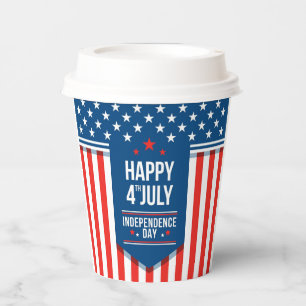 Gobelets En Papier Joyeux 4 juillet étoiles et rayures
