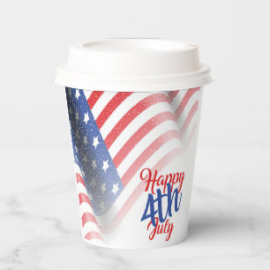 Gobelets En Papier Joyeux 4 juillet étoiles et rayures