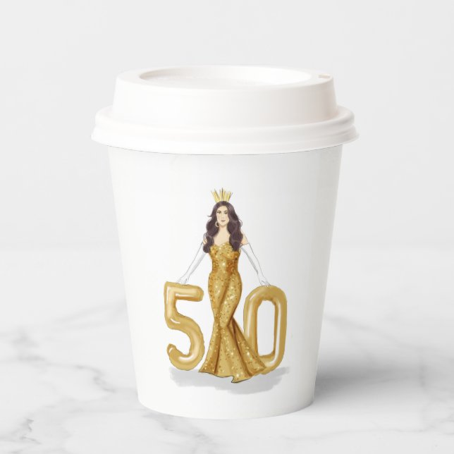 Gobelets En Papier joyeux 50e anniversaire (Recto)
