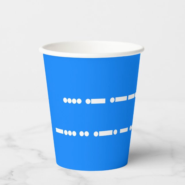 Gobelets En Papier Joyeux anniversaire dans Morse Code (Recto)