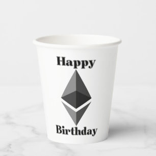Gobelets En Papier Joyeux Anniversaire Ethereum Icon Coupes papier