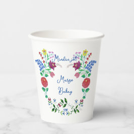 Gobelets En Papier Joyeux Anniversaire Kalocsai Flower Folk Art