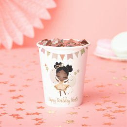Gobelets En Papier Joyeux anniversaire ! Princesse Ballerina avec Bow