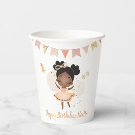 Gobelets En Papier Joyeux anniversaire ! Princesse Ballerina avec Bow