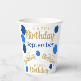 Gobelets En Papier Joyeux anniversaire Septembre Anniversaire Coupe p