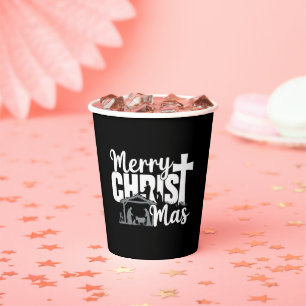 Gobelets En Papier Joyeux Christ Mas chrétien Noël Jésus Famille