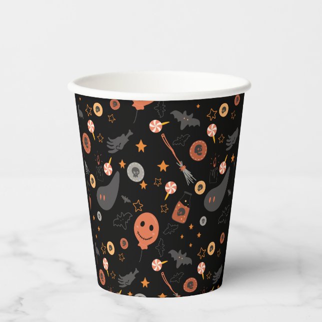 Gobelets En Papier Joyeux Costume d'Halloween fête d'anniversaire (Recto)