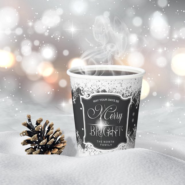 Gobelets En Papier Joyeux et neige brillante Noël ID591 (Créateur téléchargé)