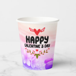 Gobelets En Papier Joyeux Galentine's Day Red Heart & Wings Party