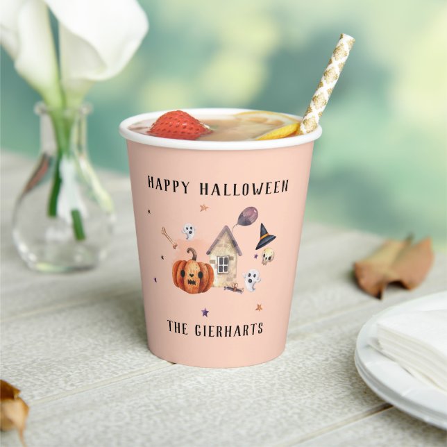 Gobelets En Papier Joyeux Halloween Family Custom Party (Insitu)