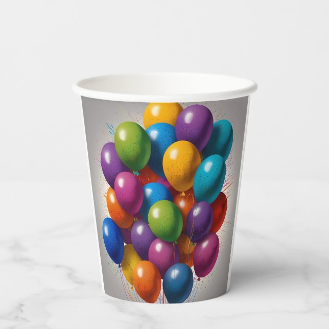 Gobelets En Papier Joyeux Invitation d'anniversaire (Verso)