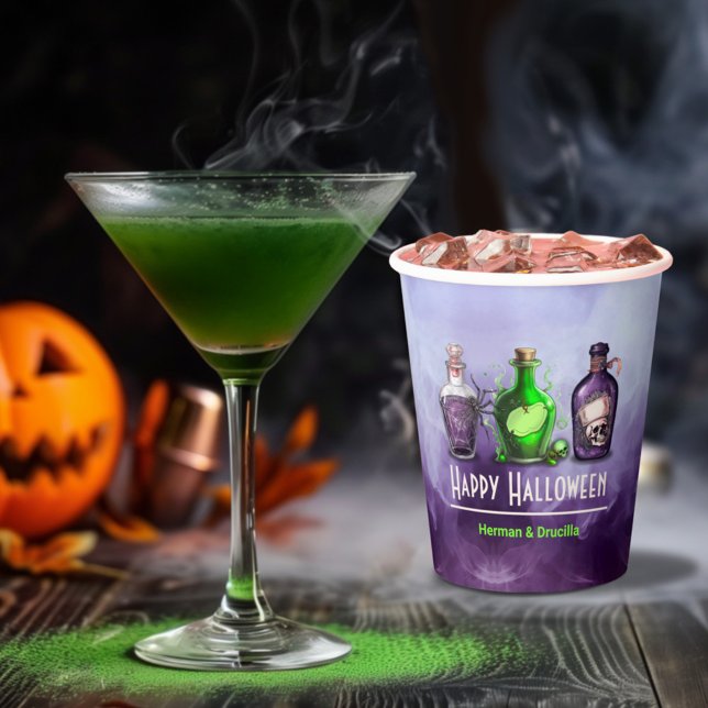 Gobelets En Papier Joyeux Jar d'apothecaire d'Halloween (Créateur téléchargé)