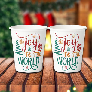 Gobelets En Papier Joyeux 'Joie au Monde' Noël