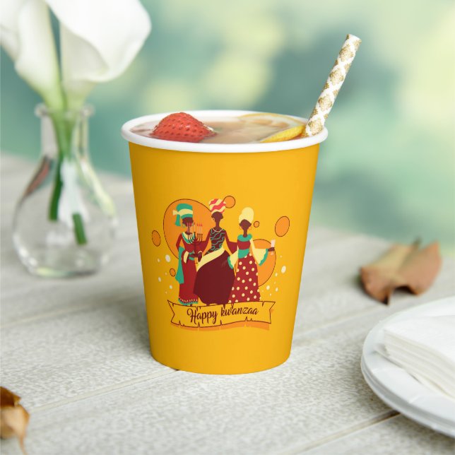 Gobelets En Papier Joyeux Kwanzaa 3 dames (Insitu)