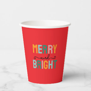 Gobelets En Papier Joyeux Noël Classique Unique Minimaliste Simple