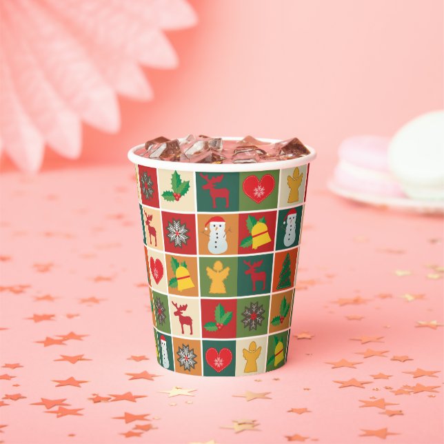 Gobelets En Papier Joyeux Noël Fête Aliments disponibles Fournitures (Insitu)