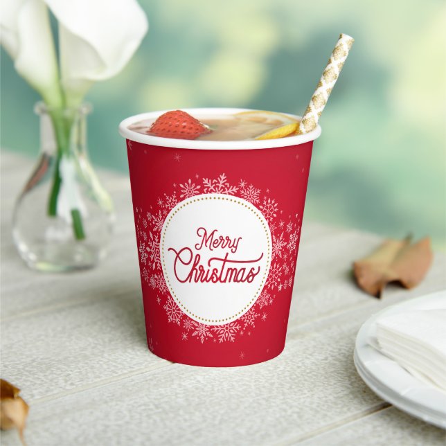 Gobelets En Papier Joyeux Noël hiver Festivals rouges (Insitu)