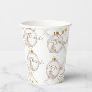 Gobelets En Papier Joyeux Noël Or Luxe