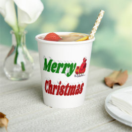 Gobelets En Papier Joyeux Noël Père Noël Sleigh typographie